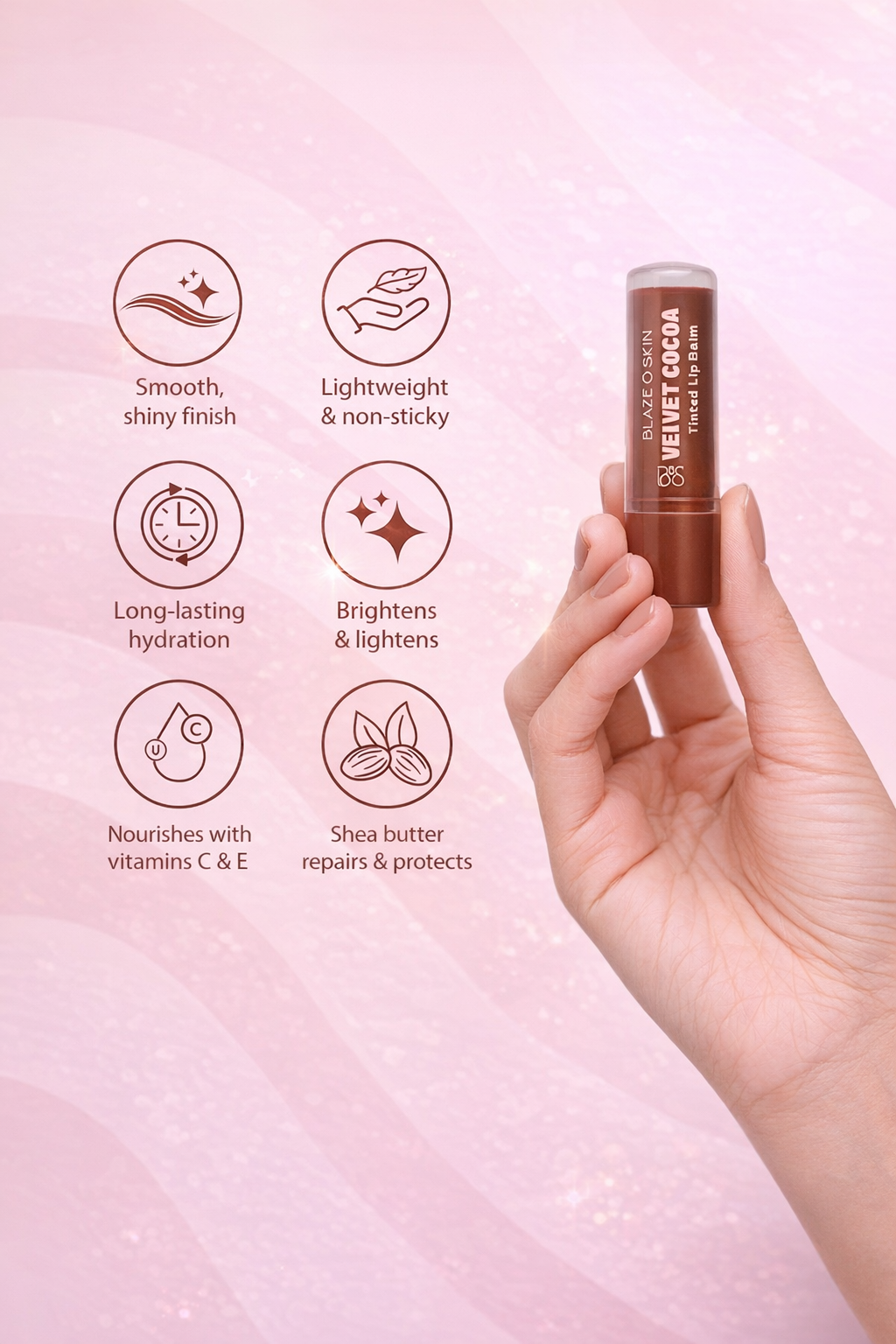 Blaze O’ Skin Velvet Cocoa Tinted Lip Balm 4.5gm