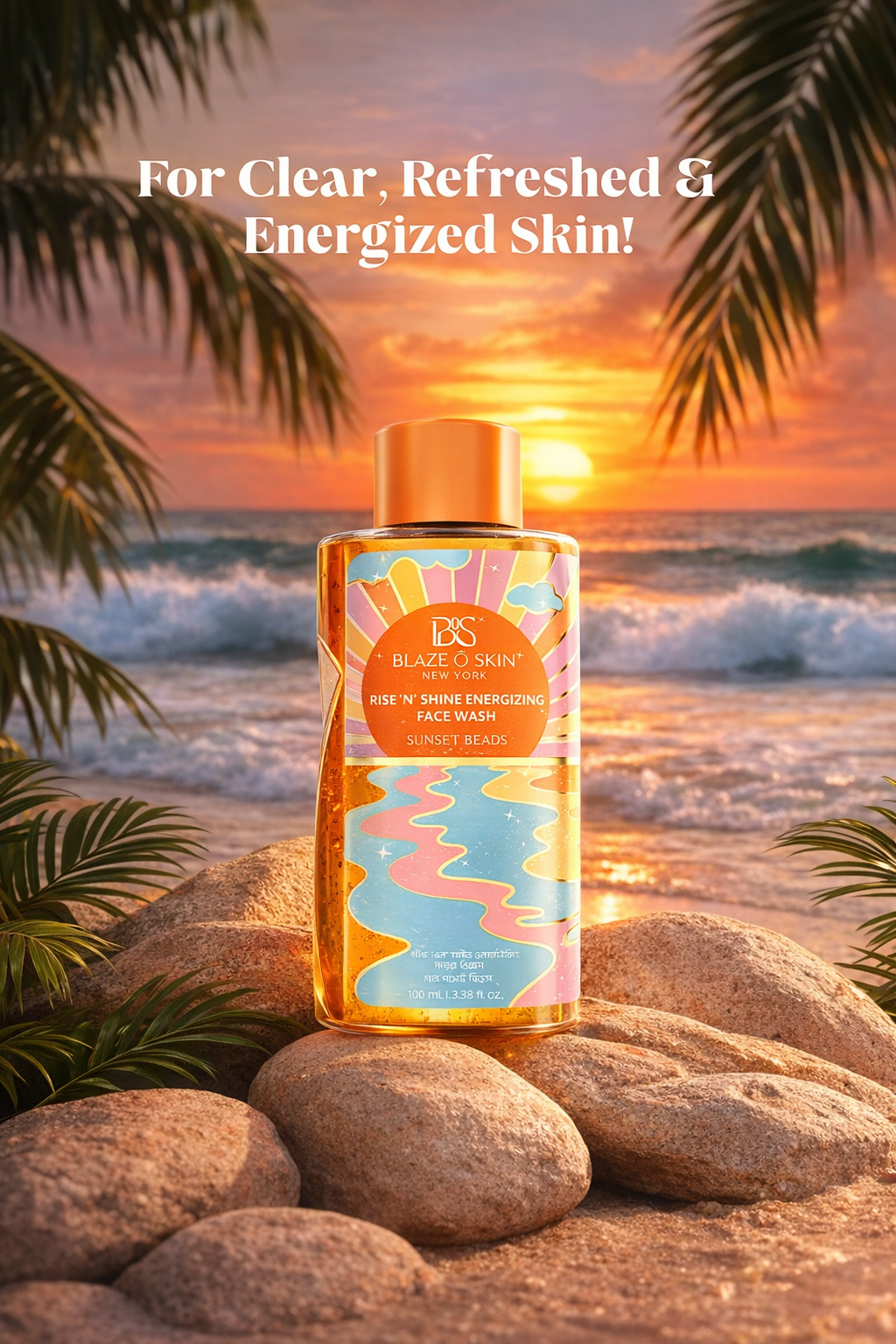 Blaze O' Skin Rise ‘N’ Shine Energizing Face Wash - Sunset Beads 250ml