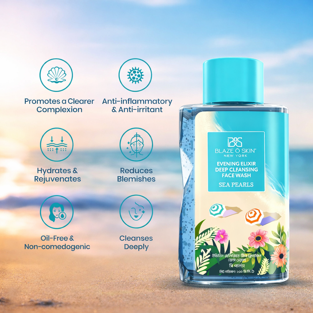 Blaze O' Skin Evening Elixir Deep Cleansing Face Wash - Sea Pearl 250ml