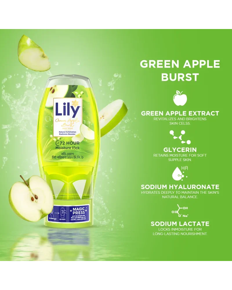 Lily Green Apple Burst Body Wash 250ml